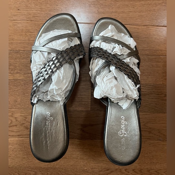 San Giorgio size 39 Black and Silver Sandals - Picture 2 of 5